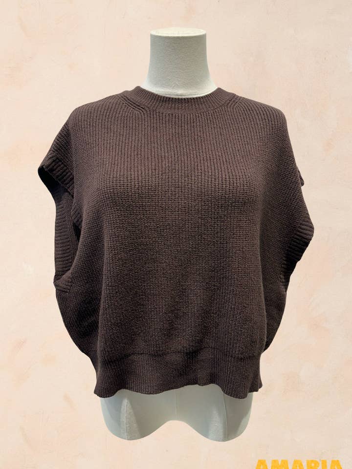 Oversized Sleeveless Knit Sweater – VISCOSE - 22005 for wholesale by AMARIA