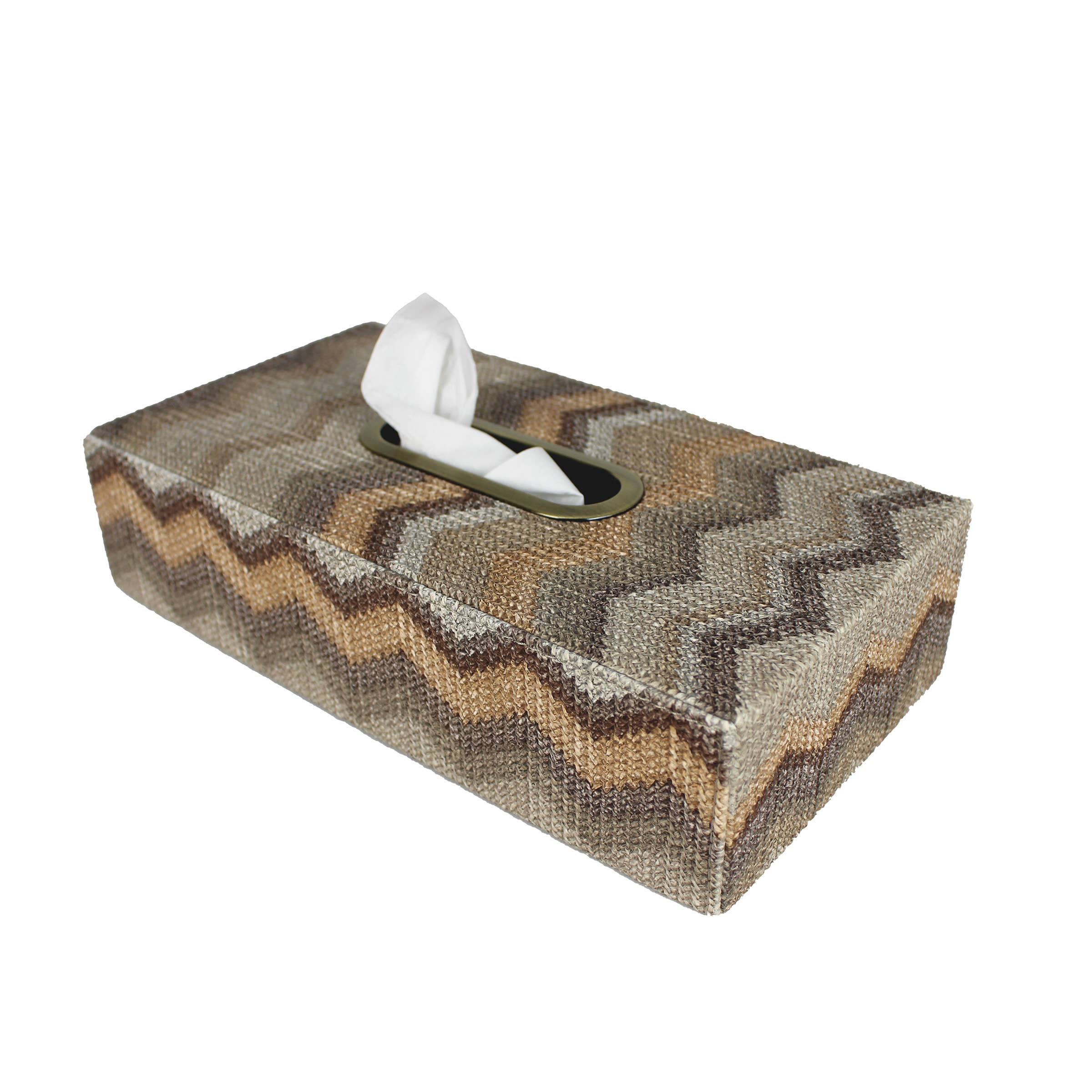 Signature Home Collection GmbH - Wholesale Tissue Box - Tissue box zigzag brown gray pattern tissue box3