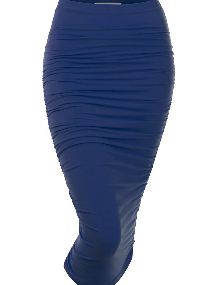 NINEXIS - Wholesale Skirt - Women's - CWBMS070_Slim Fit Ruched Long Pencil Skirt39