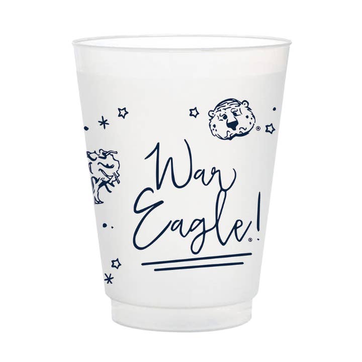 Auburn Frosted Flex Party Cup (8-Pack) for wholesale by Valiant Gifts Inc