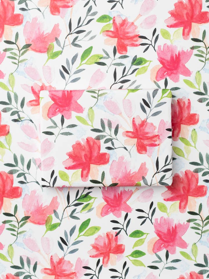 Roses Recycled Wrapping Paper for wholesale by Ruby & Bo
