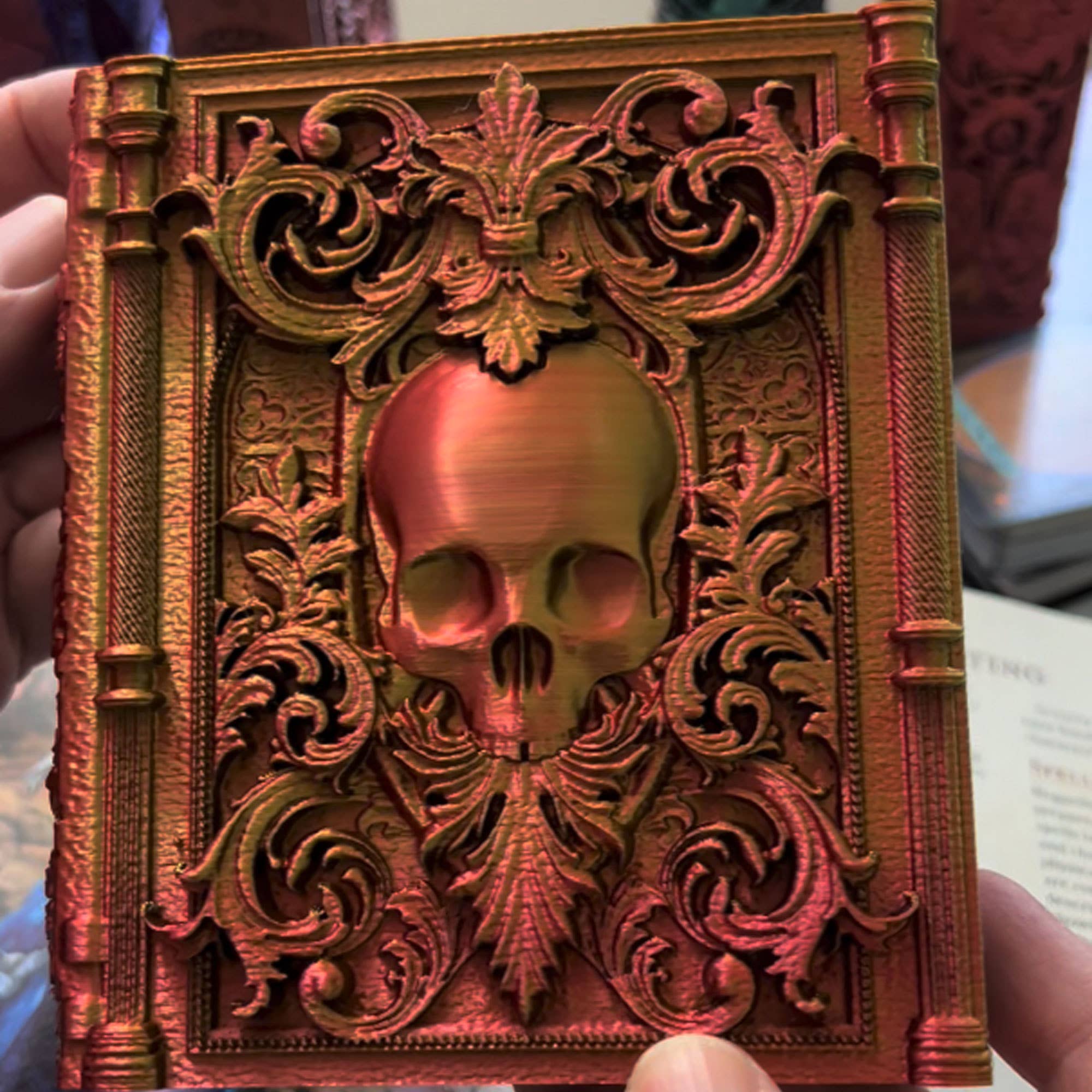 American Carver LLC - Wholesale Dice - Necromancer Storage Tome for TTRPG, MTG, Pokemon, D&D Gaming2