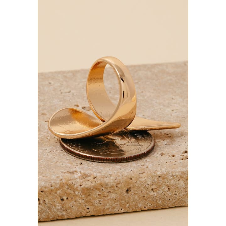 GD Flat Metallic Tear Wrap Around Band Ring for wholesale on Faire