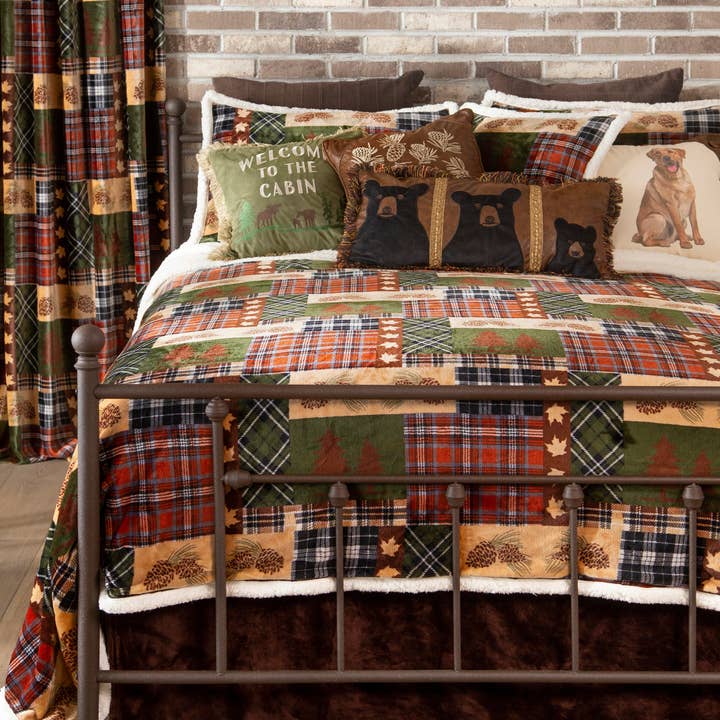 Carstens, Inc. - Wholesale Bedding Set - Tree Plaid Plush Sherpa Comforter Set