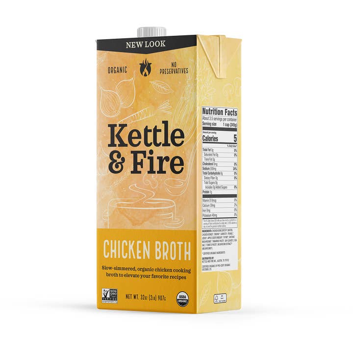 Kettle & Fire - Wholesale Broth - Organic Chicken Cooking Broth 32oz1