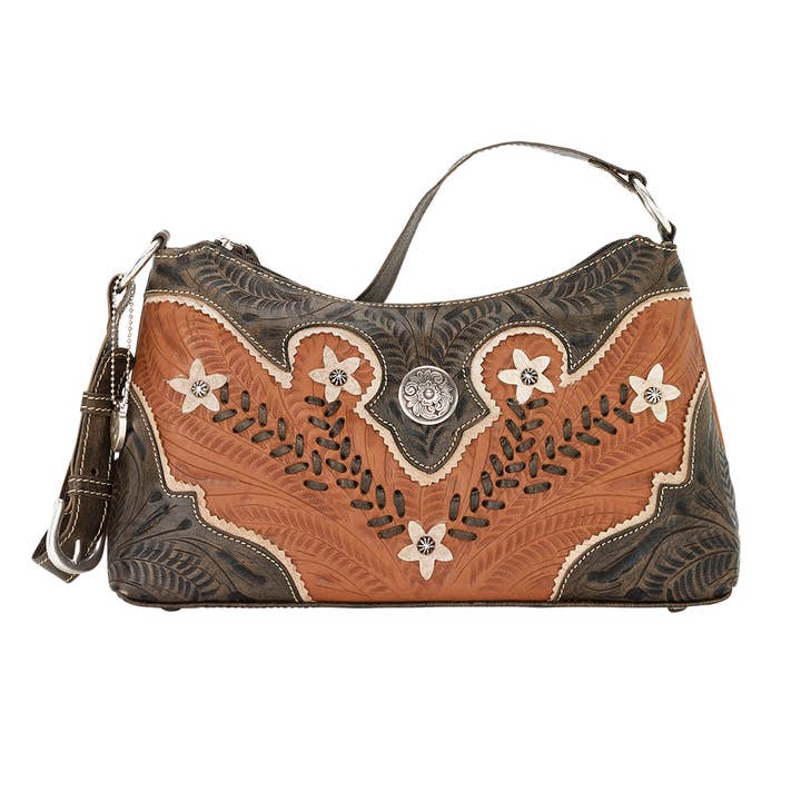 Desert Wildflower Zip Top Shoulder Bag for wholesale by American West
