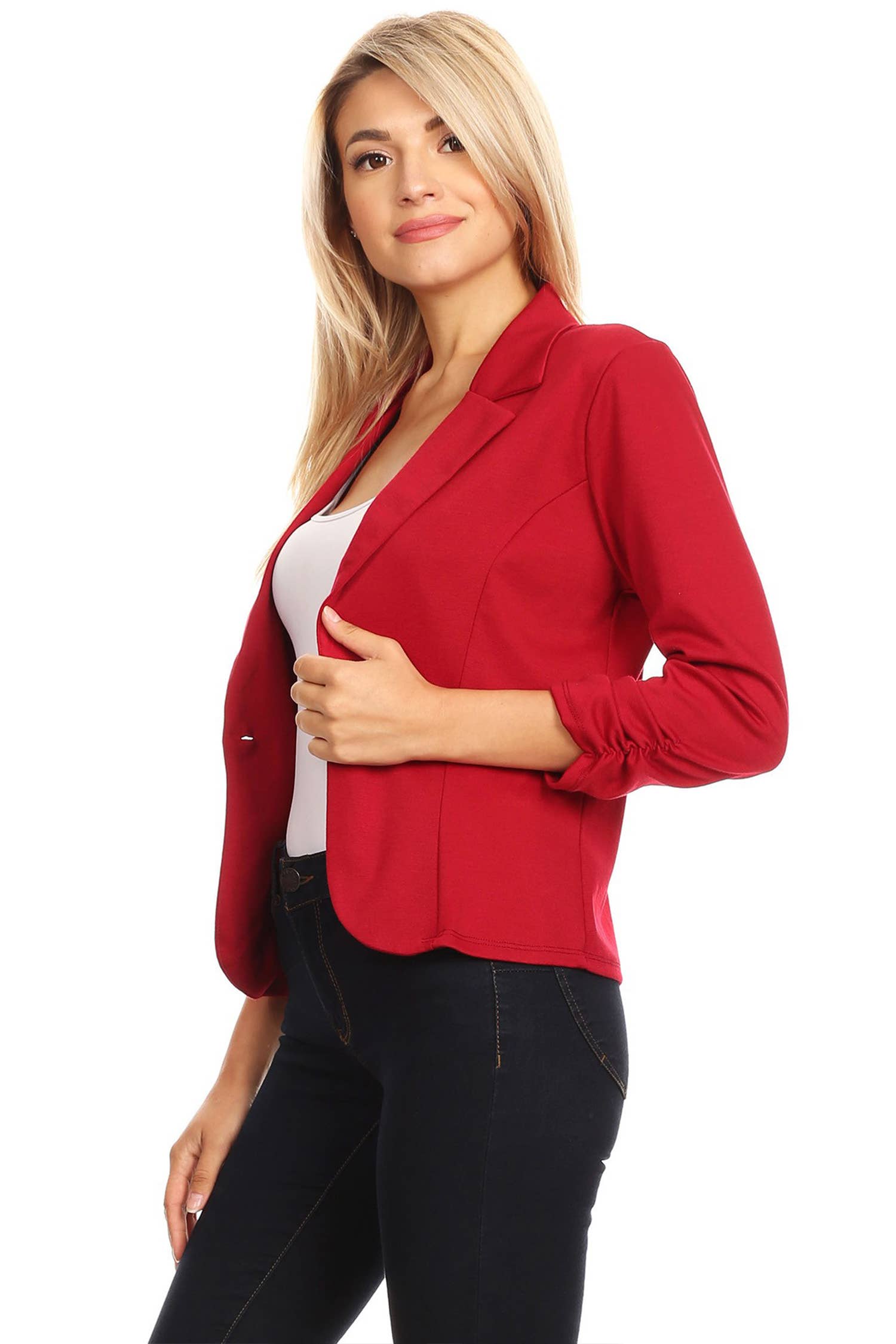 MOA COLLECTION - Venta al por mayor Blazer - Mujer - Blazer largo hasta la cintura con cierre de un botón para mujer (paquete abierto)10