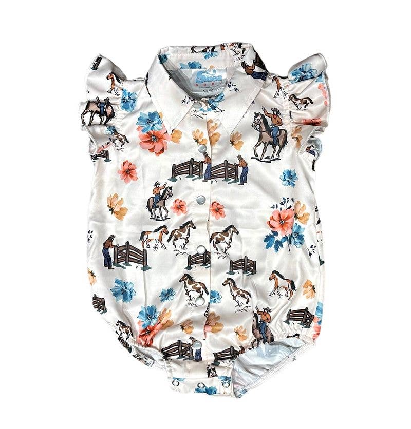 Shea Baby - Wholesale Bodysuit (Non-Footed) - Baby - Ranch Hand SS Pearl Snap Onesie, Size 0-2T 1