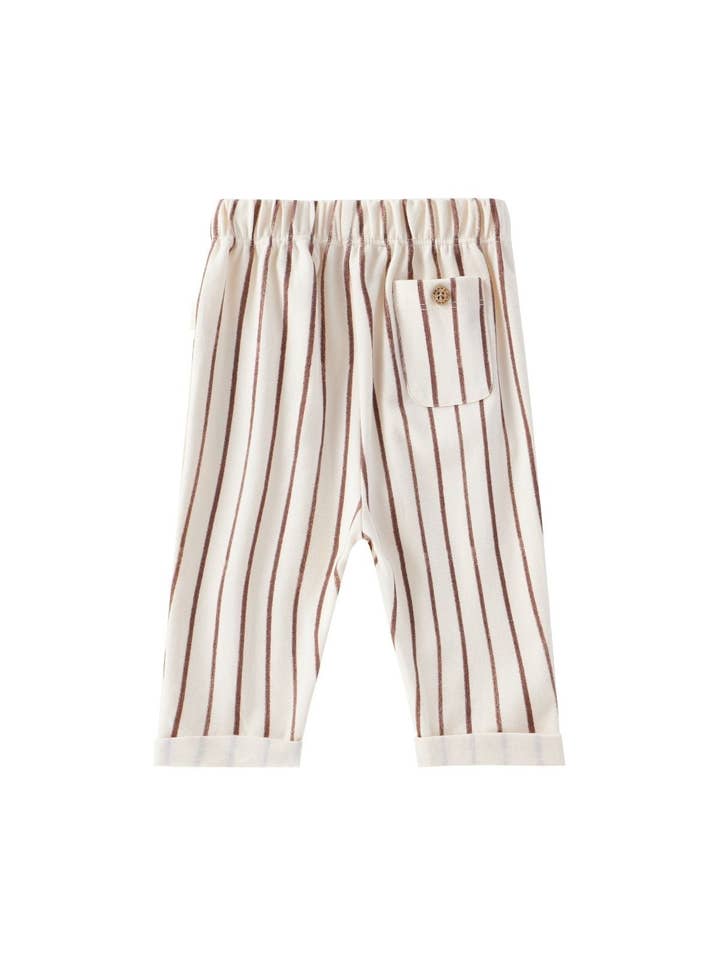 Norsu Organic - Wholesale Pants - Baby - Baby Relaxed Tapered Pant-Brown Stripes4