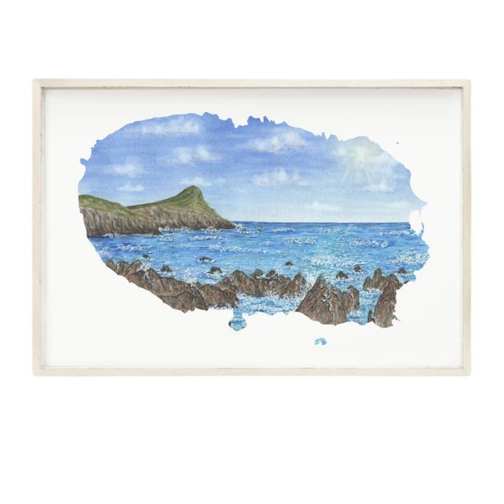 Peinture à l'aquarelle de Terceira, Art de Terceira, Île de Terceira, Açores Artwork, Archipel des Açores pour la vente par Emilie Taylor