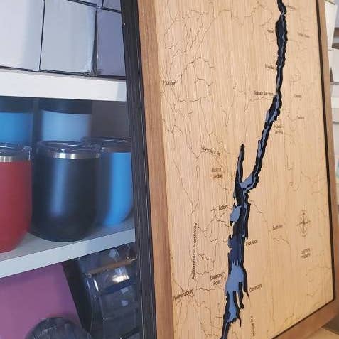 Premier Gifts and More - Wholesale Map - Lake St. Catherine, Vermont Depth Map Wall Art Decor1