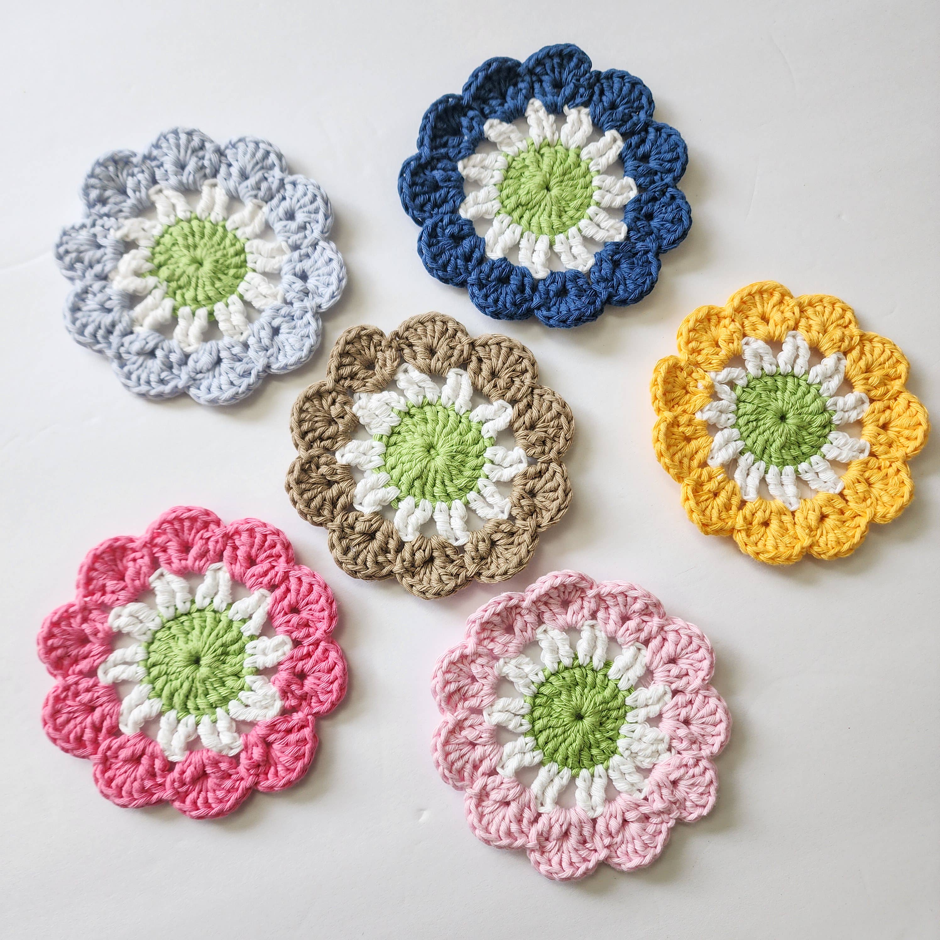 Handmade By Uruba - Wholesale Coasters - Cotton Coasters, Floral inspired Handwoven Coaster set5