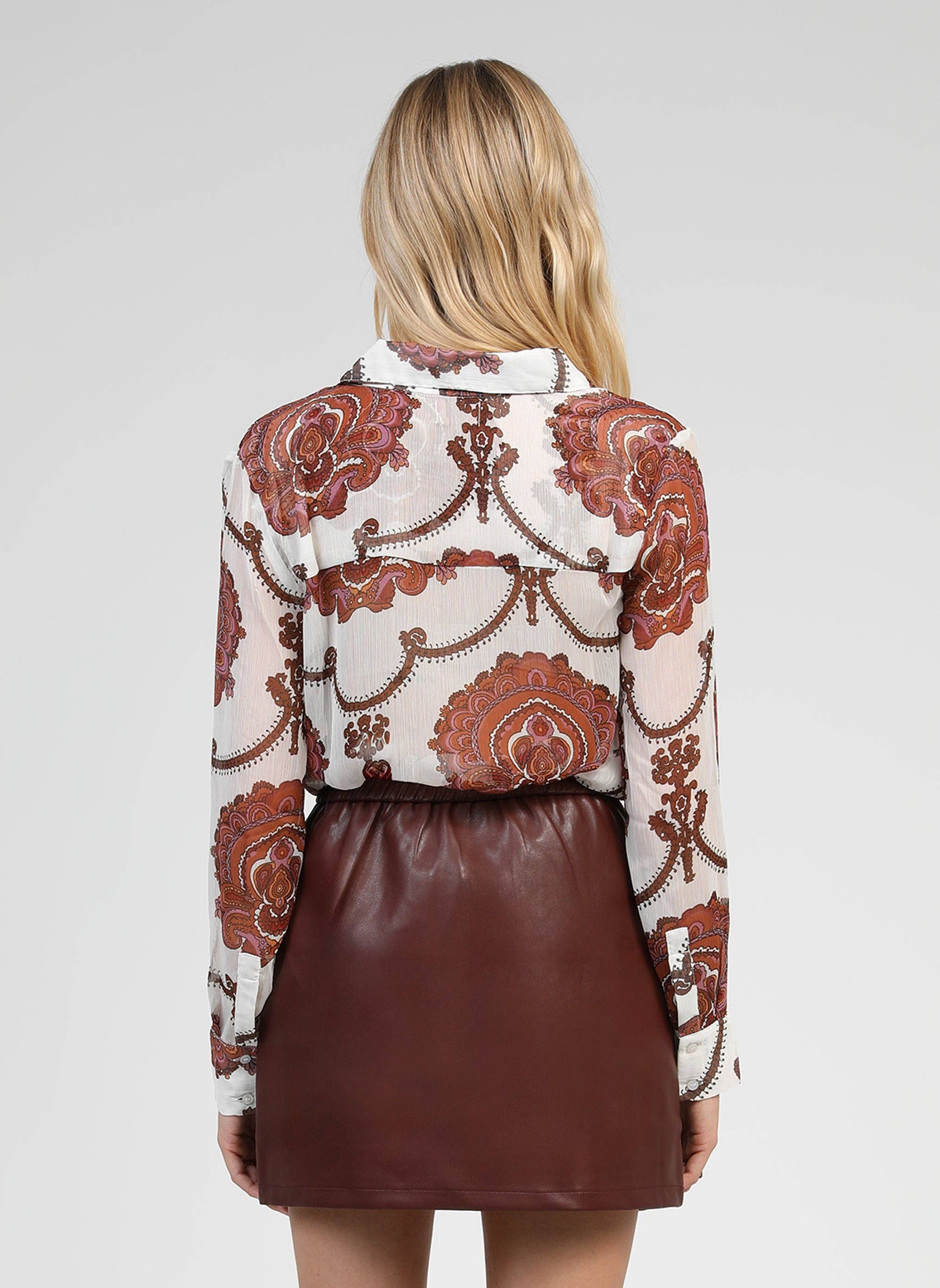 An'ge - Wholesale Button Down Shirt - Women's - SABERY SHIRT bohemia ecru3