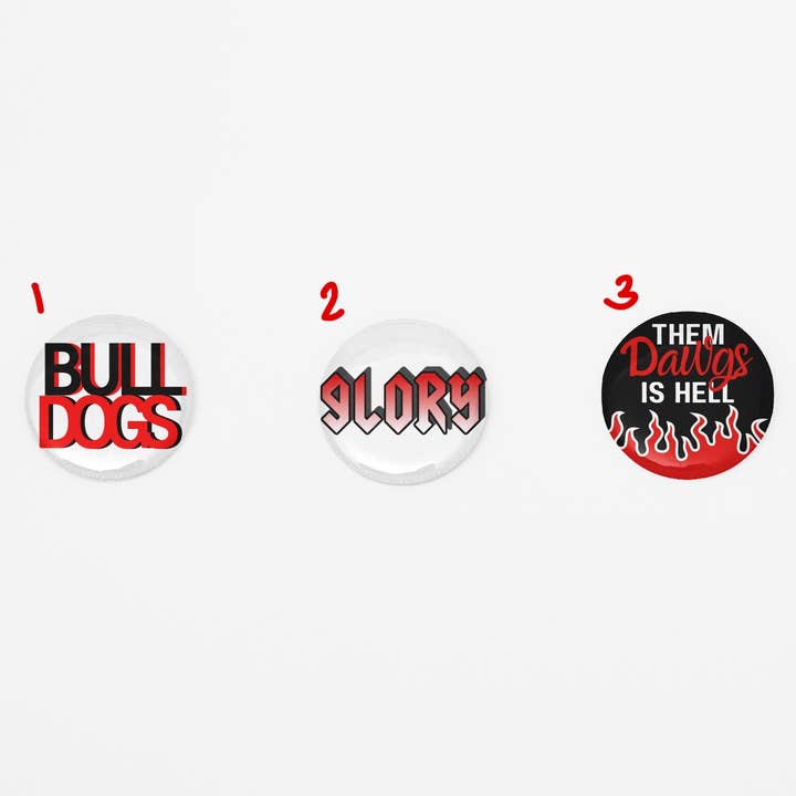 Boutons Jour de Match | ROUGE + NOIR pour la vente par GameDayDrips