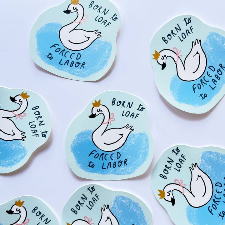 Ghost Academy - Wholesale Sticker - Born to loaf swan sticker