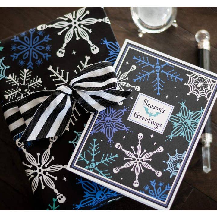 Spooky Cat Press - Wholesale Christmas Card - Skull Snowflake Christmas Card