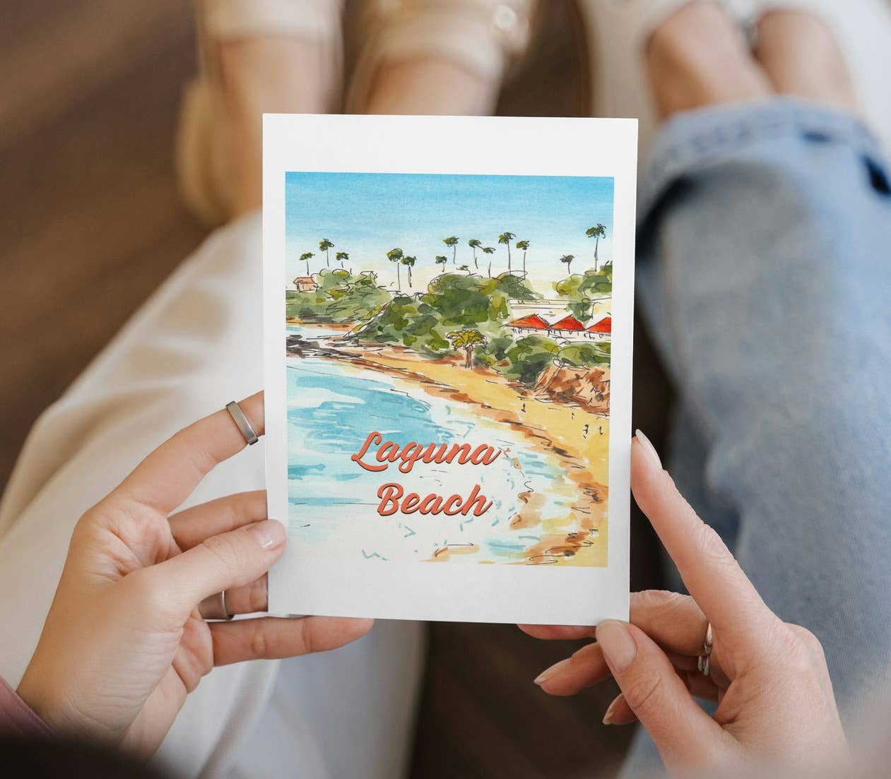 Maria Langgle - Wholesale Everyday Greeting Card - Laguna Main Beach Folded Greeting Card with Envelope 5x7 2