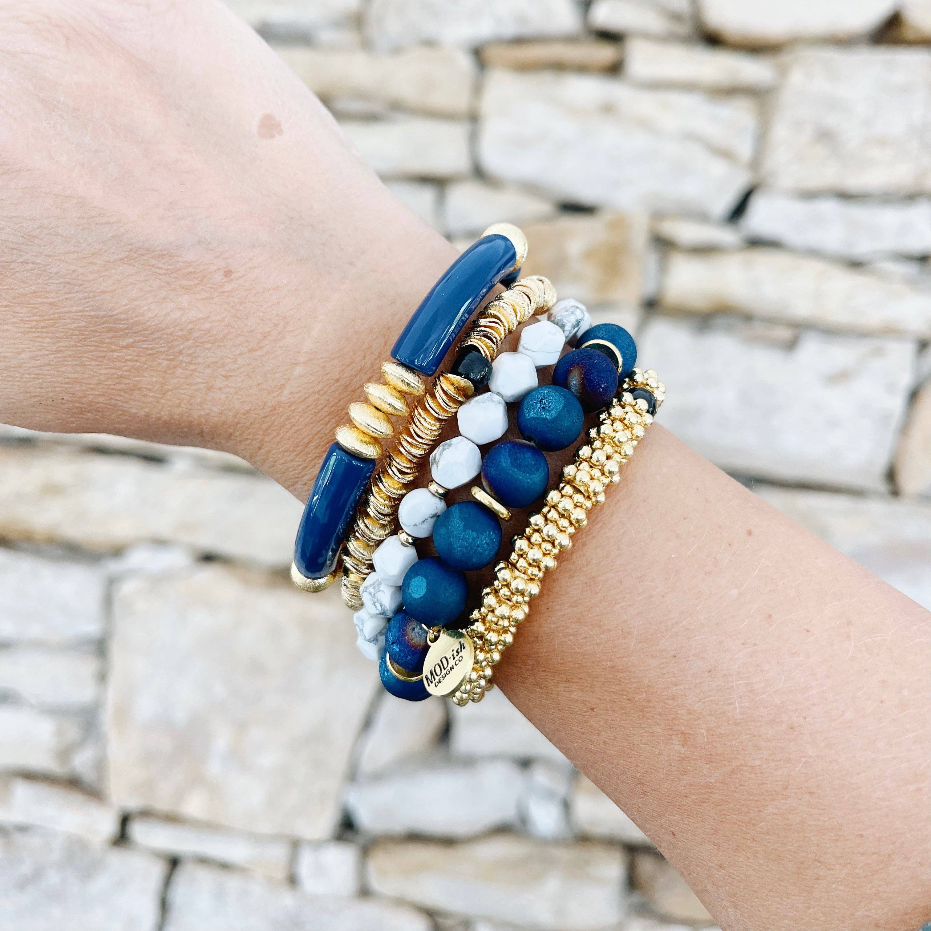 MODish Design Co - Vente Bracelet de perles - Druzy en saphir1