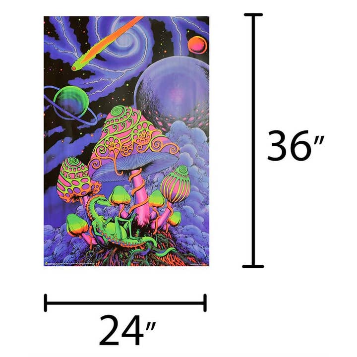 Scorpio Posters - Wholesale Poster - Cosmic Shroom Space Tribe Blacklight Poster2