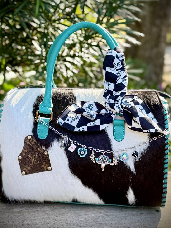 Upcycled LV Cowhide Leather Speedy Bag Western Rodeo NFR for wholesale by Southern Junkie Gypsy Boutique