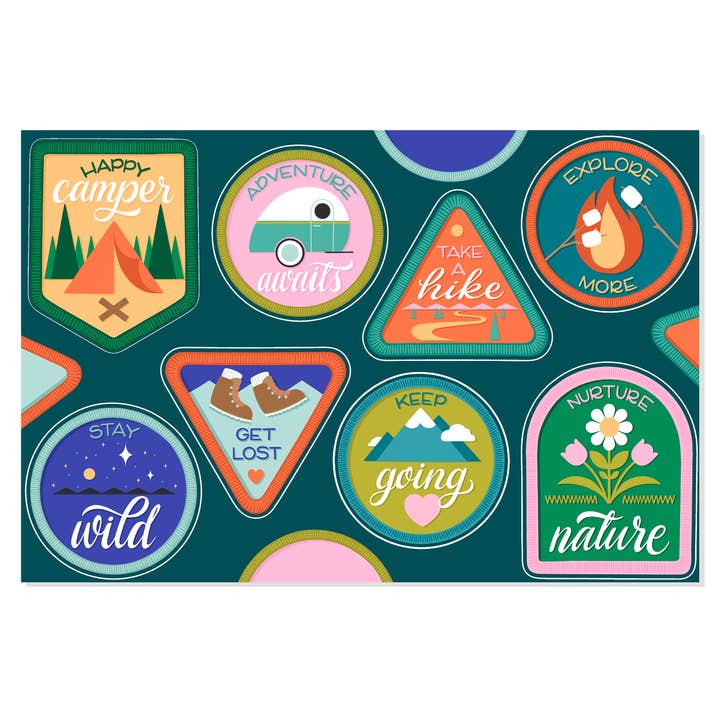 Natuurverkenner Insignes - Avontuurlijke Reizen stickervel voor wholesale door hey, alissandra