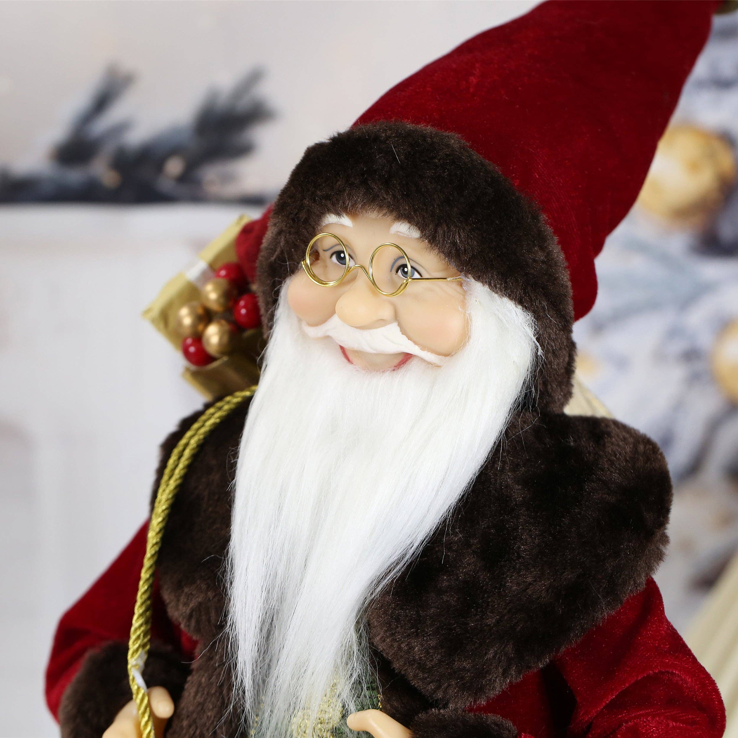 SINT - Wholesale Christmas Decoration - SINT 18 Inch Christmas Standing Santa Claus Doll Statue Figurine Ornament7