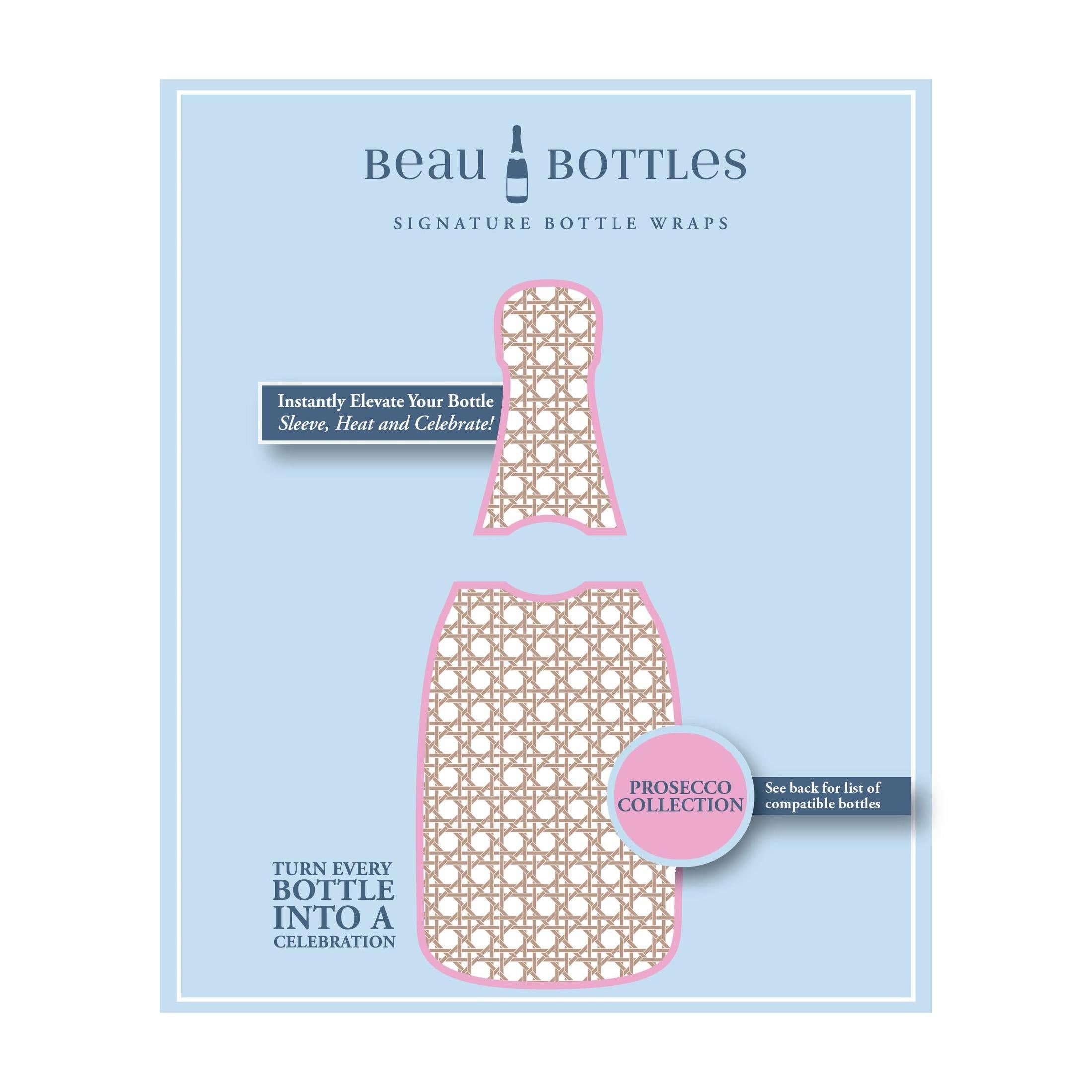 Beau Bottles - Venta al por mayor Bolsa de vino de regalo - Colección de Prosecco - Botellas Beau Marrón y Blanco Cane5