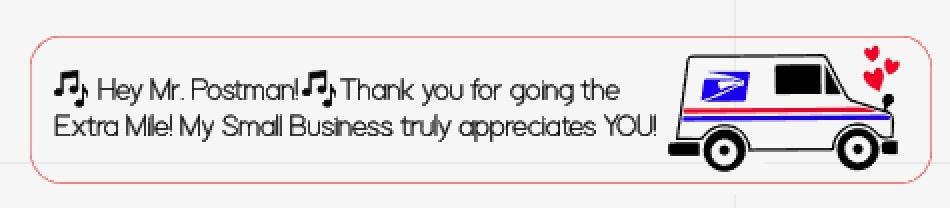 The Golden Dandelion - Wholesale Sticker - 20ct Hey Mr Postman USPS Thank You Stickers, 3.75"x.75"2