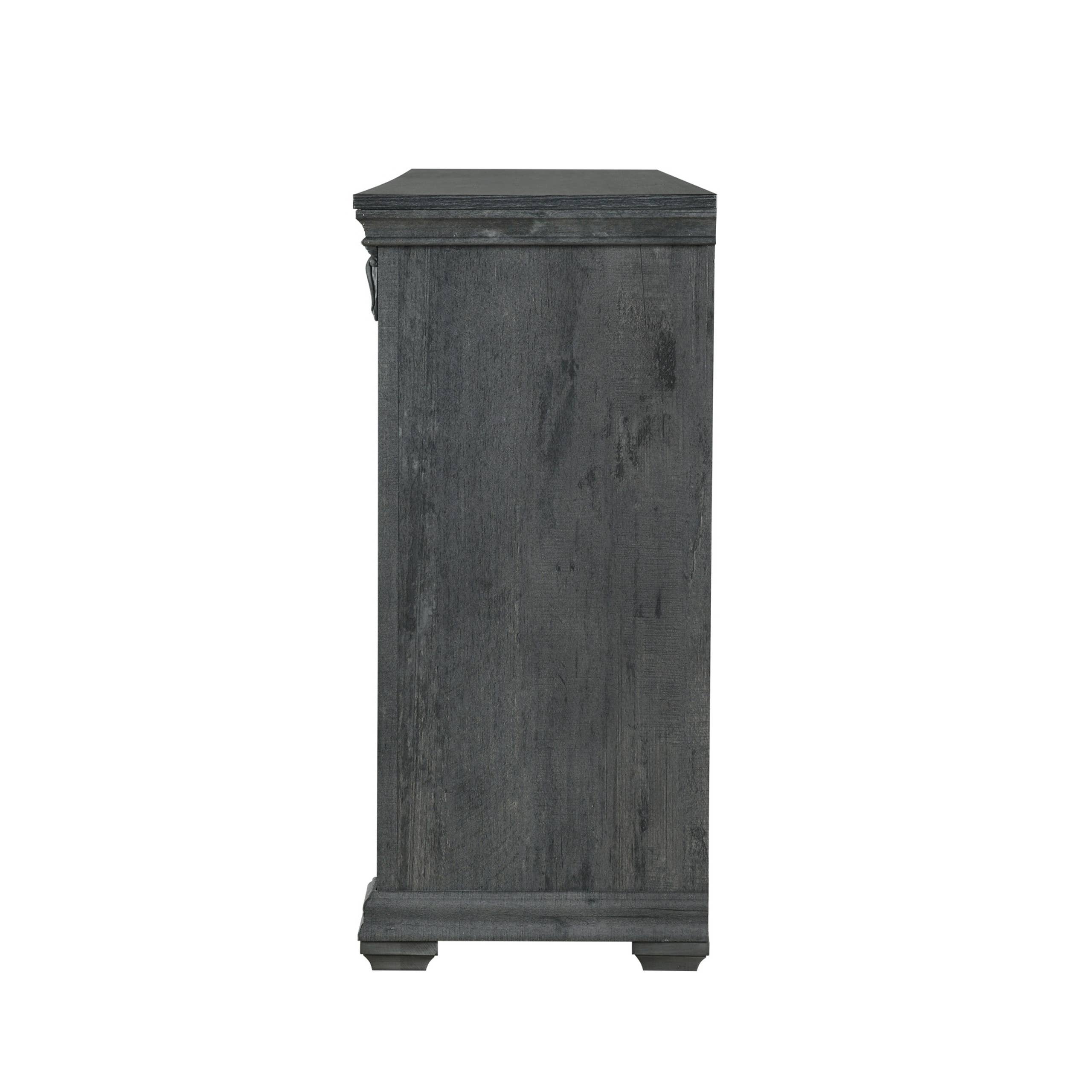 HomeRoots - Venta al por mayor Armario - Cómoda triple de nueve cajones de madera gris de 64"4