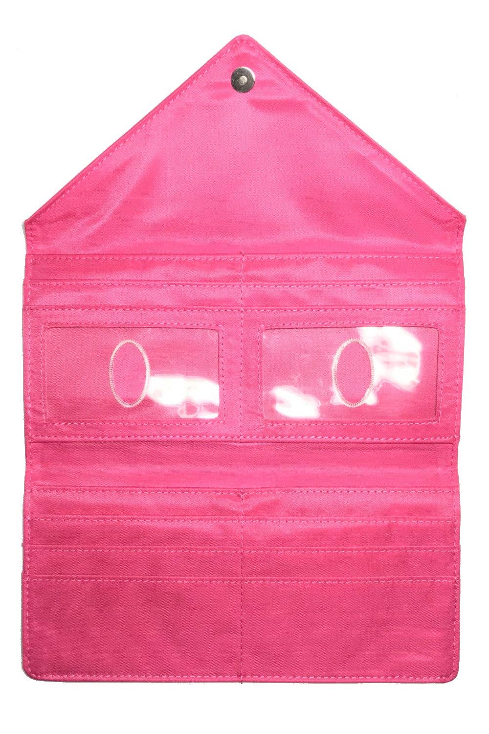 Big Skinny Wallets - Vendita all'ingrosso Portafogli - Donna - Portafoglio in pelle Slimvelope Trifold Clutch - Fucsia2