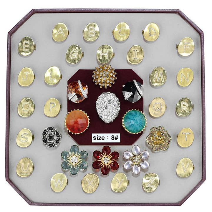 VK-035-SIZE8 - Blandade mässing Ring med blandade i blandade för wholesale av Alamode