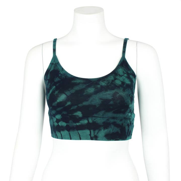 Sports Bra Crop Top Batik Sun black green-blue for wholesale by Tribal Trade GmbH