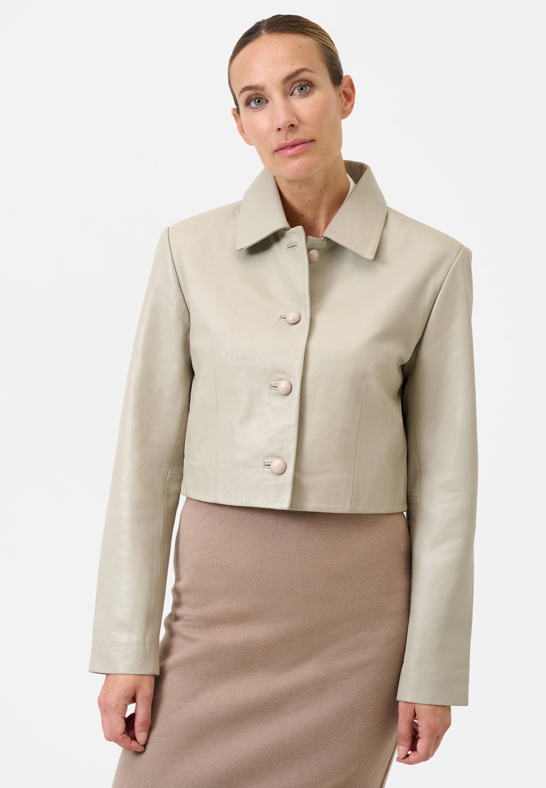 Ricano – wholesale Leather jacket – Women′s – Short Women's Bolero Yolanda - Lamb Nappa Leather7