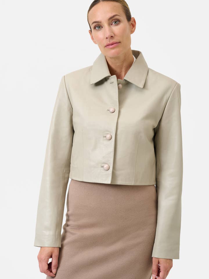 Ricano – wholesale Leather jacket – Women′s – Short Women's Bolero Yolanda - Lamb Nappa Leather7