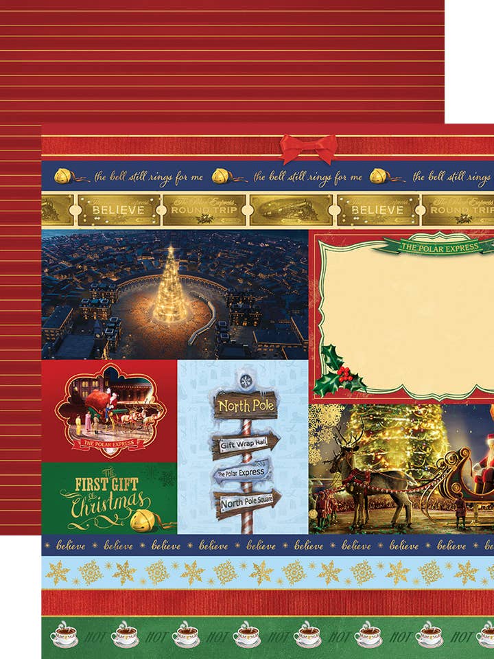 Scrapbook Paper - The Polar Express - North Pole Tags for wholesale by Paper House Productions