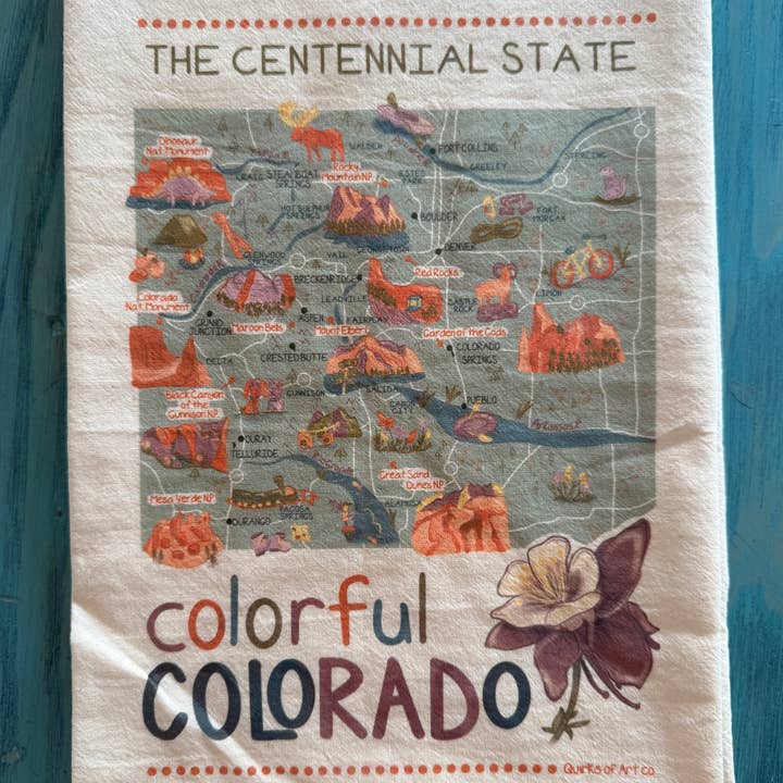 Quirks of Art co. - Wholesale Tea Towel - Flour Sack Tea Towel | Colorful Colorado1