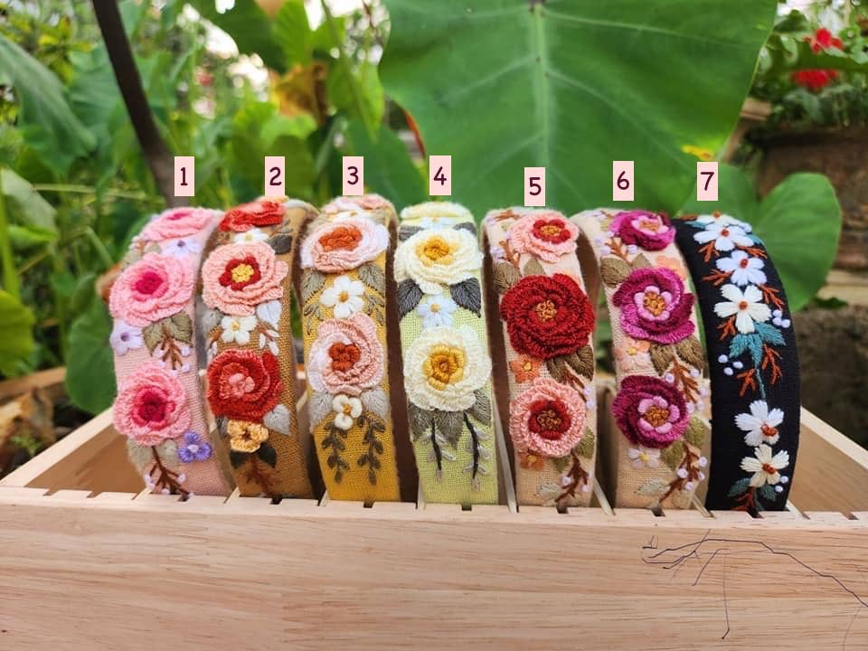 Quince Fables - Wholesale Haarband - Dames - 3D Geborduurde Bloemen Haarband, Brianna Collectie ✅8