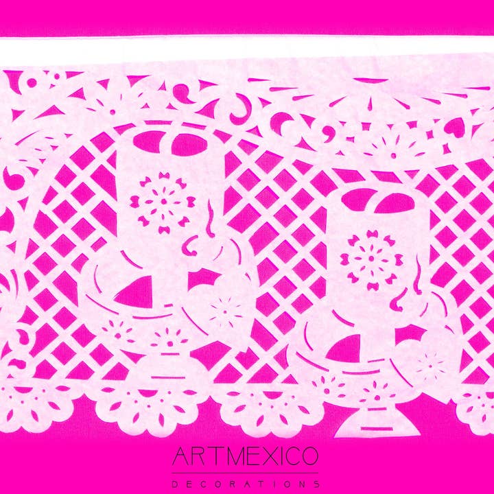 ArtMexico Ltd - Wholesale Bunting/Garland - Traditional Mexican Wedding Papel Picado Garland Decor 10m12
