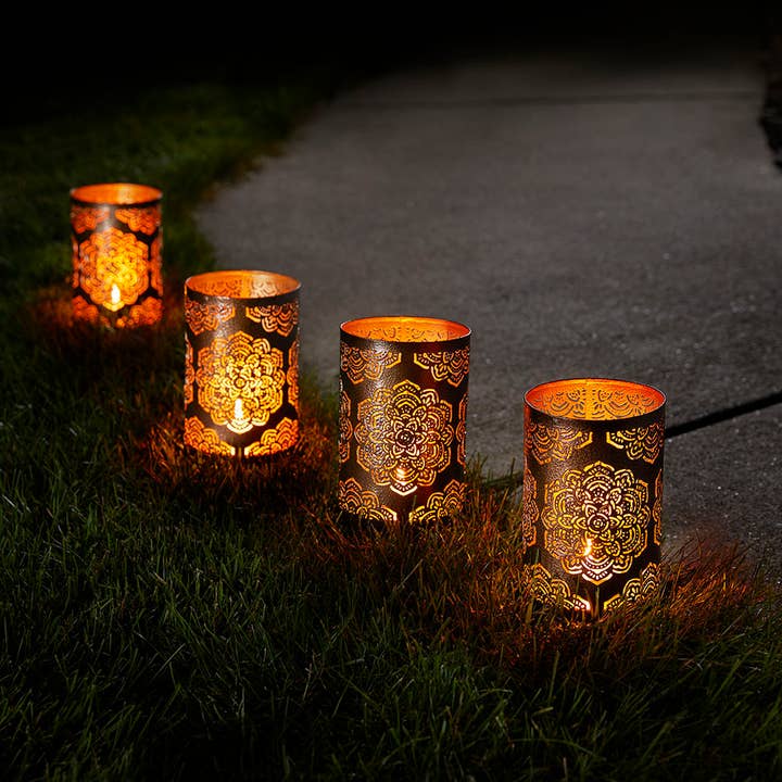 SERRV International - Wholesale Lantern - Mandala Garden Lantern Stakes - Set of 2