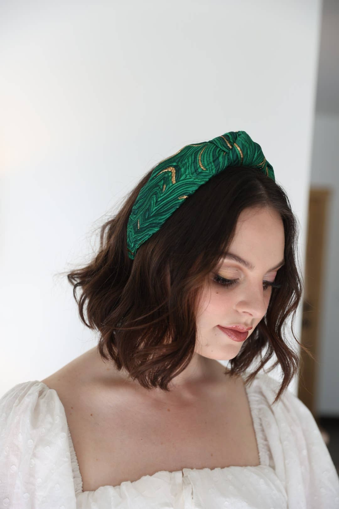 La Bella - Wholesale Fashion Headband - Women's - Matcha Swirl Jacquard Knotted Headband2