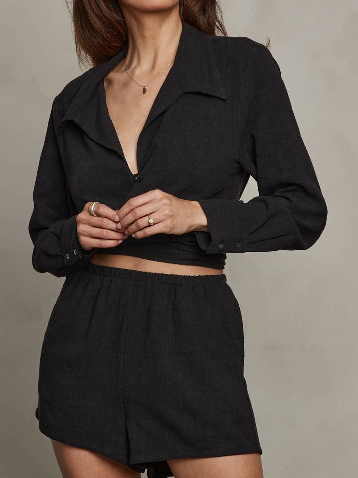 Rhea Shorts - Black for wholesale on Faire