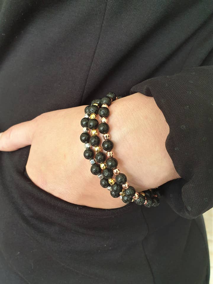 Juego de pulseras tricolor lava para venta al por mayor de Lapiseum