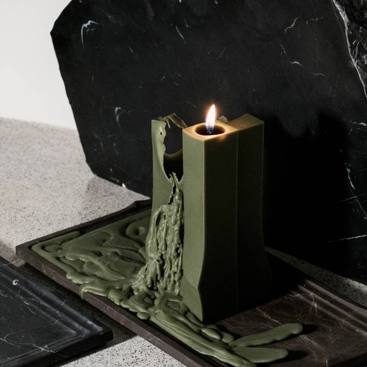 BOLTBOLT - Wholesale Novelty Candle - SOAPMAN Vertical Bar Sculpture Candle - Wild Growth of Grass - Olive Green8