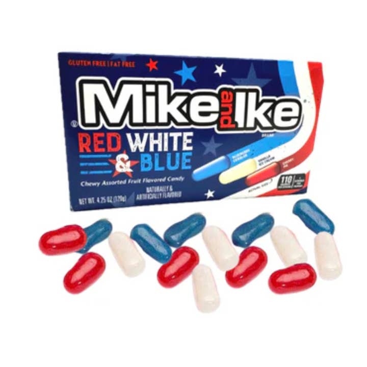 I Got Your Candy - Wholesale Gummy - Mike & Ike Red, White and Blue Theater Box 4.25oz - 12ct