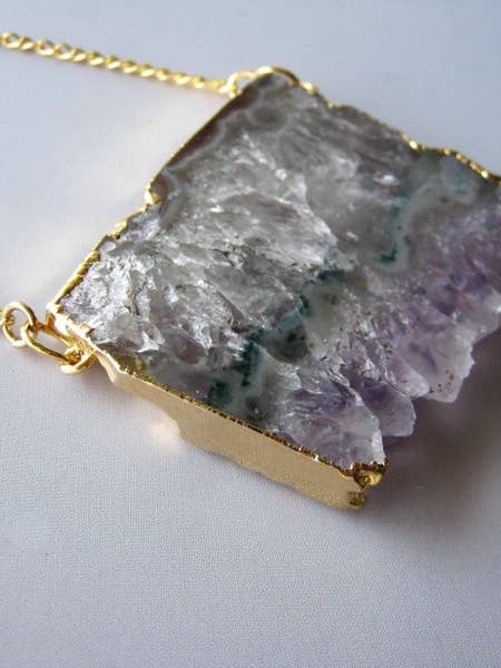 Amethyst Druzy Necklace "Rebel At Heart" for wholesale by SIBYLLADELPHICA