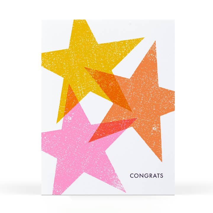 Congrats Stars Greeting Card for wholesale by Sweet Bippy Press