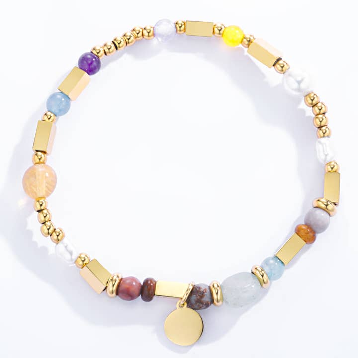 Gold 324AQ75 stainless steel colorful bracelet for wholesale on Faire