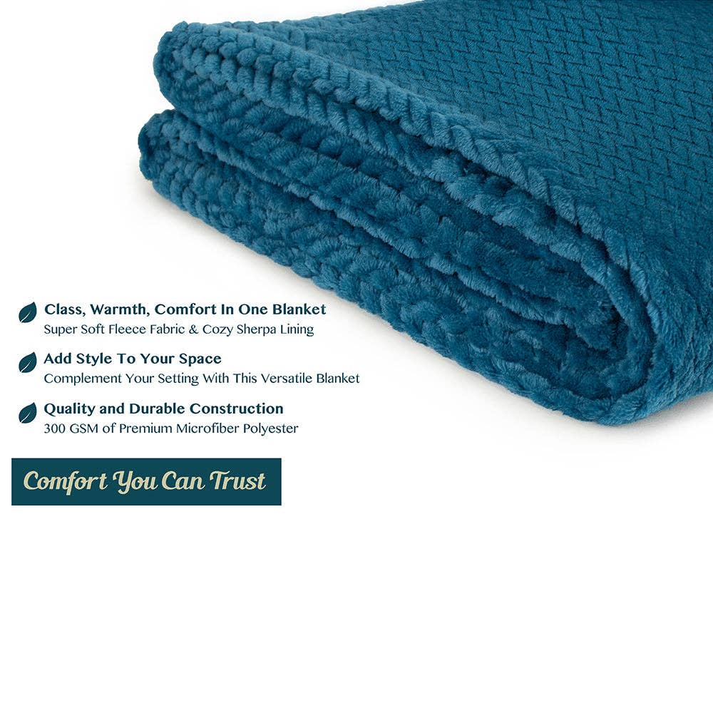 Pavilia – Manta para sofá por atacado – Cobertor de fleece texturizado com estampa de folhas76