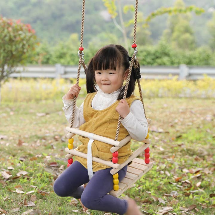 Quickway Imports - Vendita all'ingrosso Altalena - Bambini e neonati - Altalena in legno con corde da appendere per neonati e bambini