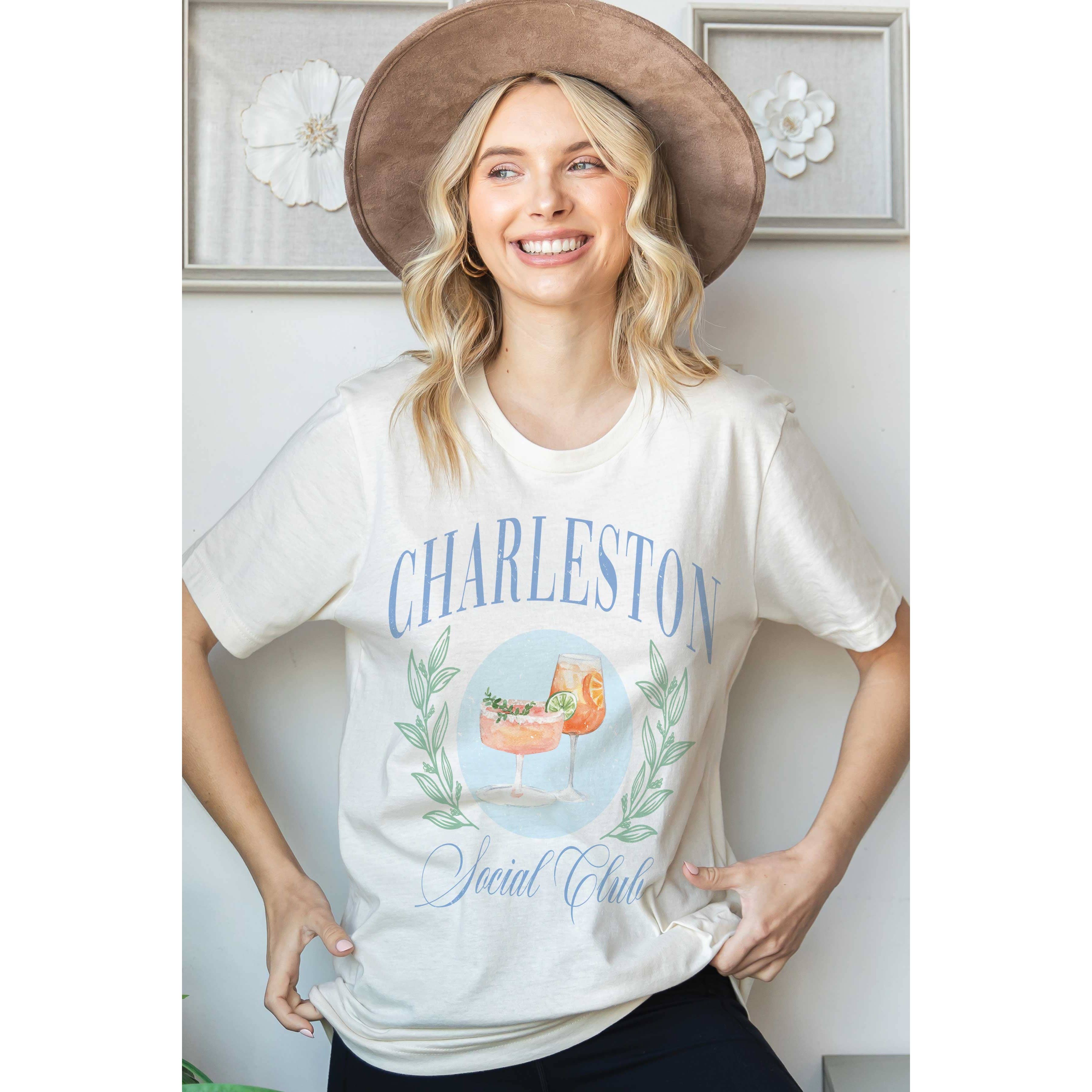 BLUME & CO. - Wholesale T-Shirt (Graphic) - Women's - CHARLESTON SOCIAL CLUB Graphic Tee2